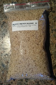 Sesame seeds in a bag